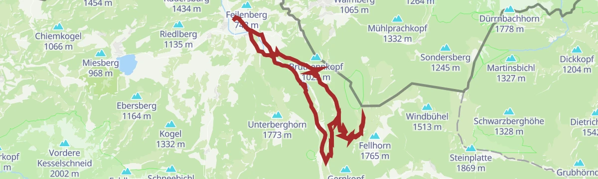 Route map: Klausenbergrunde mit Straubinger Haus